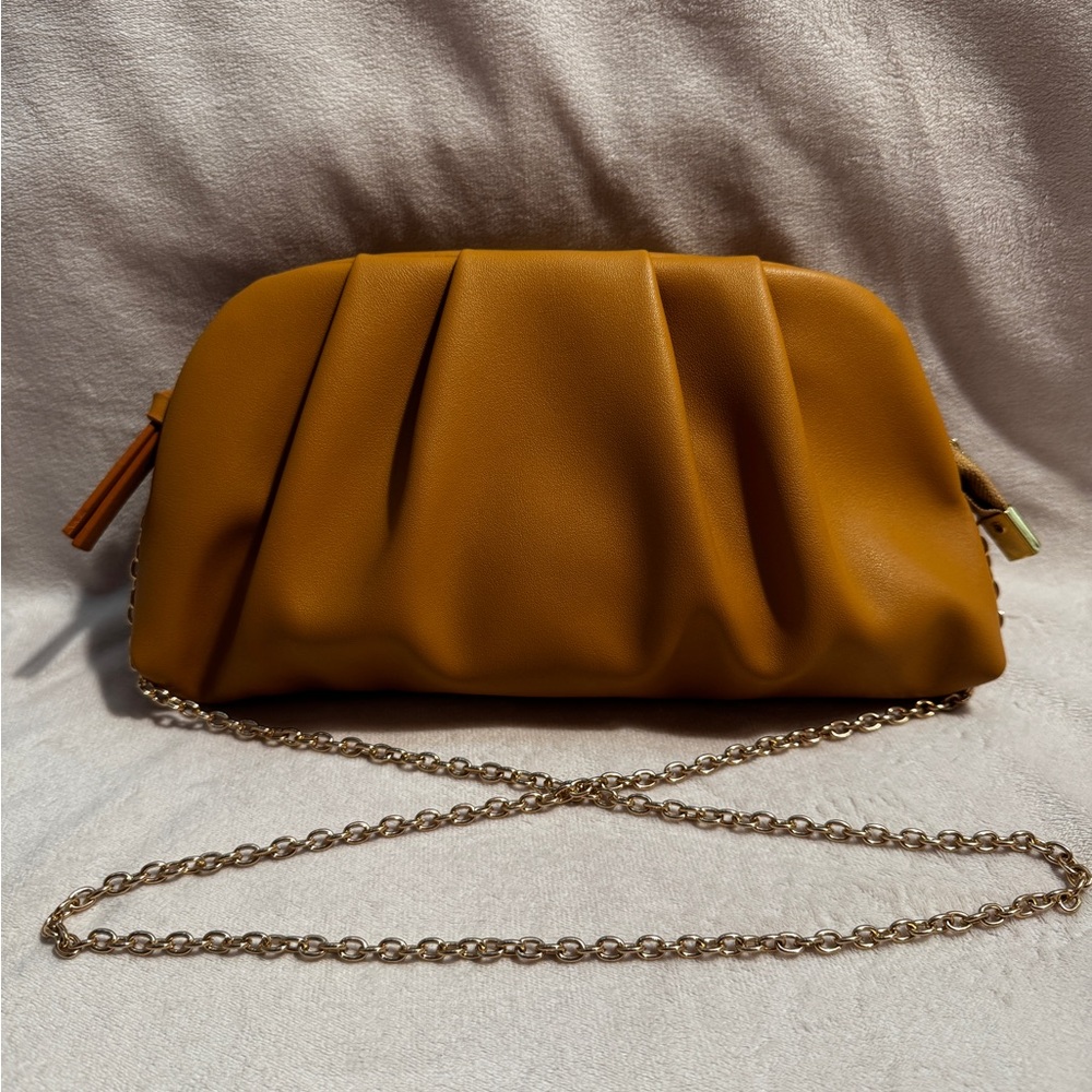 Sweetv Light Brown Chain Strap Women's Crossbody